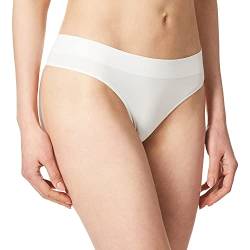 DKNY Damen Seamless Litewear Thong Panty Tangahschen, Popeline Weiß, Small von DKNY