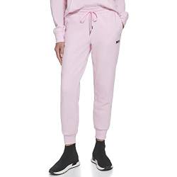 DKNY Damen Sport Metallic Stripe Logo Fleece Sweatpant Trainingshose, Pink Lady, S von DKNY