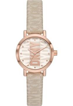 DKNY Damenuhr Soho Quarz/3 Zeigerwerk 28 mm Gehäusegröße mit einem Stoffarmband NY6673 von DKNY