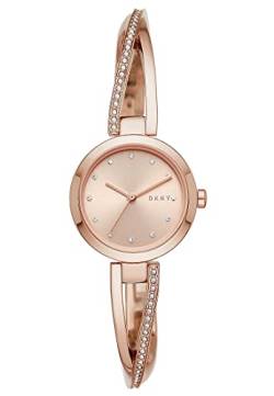 DKNY Damenuhren Crosswalk, Dreizeiger Uhrwerk, 26mm Rose Gold Edelstahlgehäuse mit Edelstahlarmband, NY2831 von DKNY