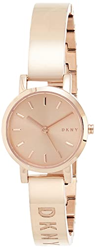 DKNY Damenuhren Soho, Dreizeigeruhrwerk, 24mm Rose Gold Edelstahlgehäuse mit Edelstahlarmband, NY2308 von DKNY