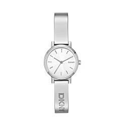 DKNY Damenuhren Soho, Dreizeigeruhrwerk, 24mm Silbernes Edelstahlgehäuse mit Edelstahlarmband, NY2306 von DKNY