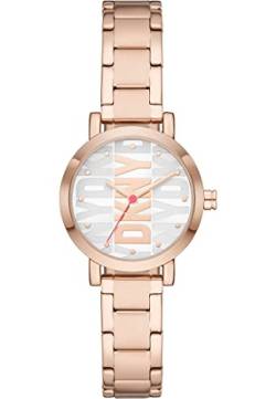 DKNY Damenuhren Soho, QuarzDreizeiger Uhrwerk, 28MM Rose Gold Legierungsgehäuse mit Edelstahlarmband, NY6648 von DKNY