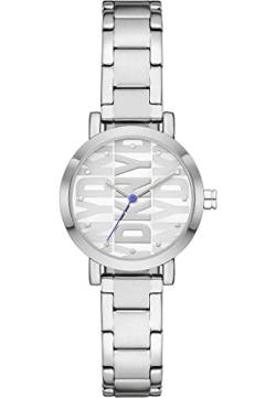 DKNY Damenuhren Soho, QuarzDreizeigerwerk, 28MM Silberfarbenes Legierungsgehäuse mit Edelstahlarmband, NY6646 von DKNY