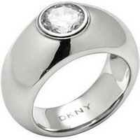 DKNY Fingerring Damen, Aus Edelstahl, Silber, Zirkonia, Gr. 53 (16,9mm) von DKNY