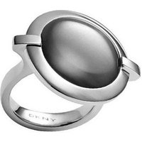 DKNY Fingerring Damen, aus Edelstahl, Silber, Gr. 50 (15,9mm), Glasstein von DKNY