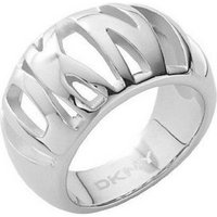 DKNY Fingerring Damen, aus Edelstahl, Silber, Gr. 50 (15,9mm) von DKNY