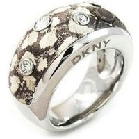 DKNY Fingerring Damen, aus Edelstahl, Silber, Zirkonia, Gr. 55 (17,5mm) von DKNY