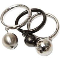 DKNY Fingerring Damen, aus Edelstahl, Silber/Grau/Schwarz, Perlen, Gr. 54 (17,2mm) von DKNY