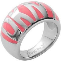 DKNY Fingerring Damen, aus Edelstahl, Silber/Rosa, Gr. 56 (17,8mm) von DKNY