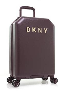 DKNY Gepäck 53,3 cm aufrecht mit 8 Spinner-Rädern, ABS + PC-Koffer, Wochenendtasche, burgunderfarben, 21" Carry On, Gepäckstück 53,3 cm aufrecht mit 8 Spinnrädern, Bauch- und PC-Hülle, Wochenendtasche von DKNY