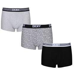 DKNY Herren Mens Cotton Boxer Shorts Boxershorts, Grey/Print, M von DKNY