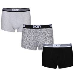 DKNY Herren Mens Cotton Boxer Shorts Boxershorts, Grey/Print, S von DKNY