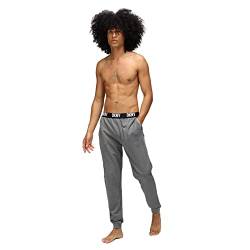 DKNY Men's Loungewear Jersey Trousers with Branded Waistband Sweatpants, Charcoal, 34-37 von DKNY