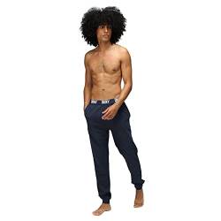 DKNY Men's Loungewear Jersey Trousers with Branded Waistband Sweatpants, Navy, 31-35 von DKNY