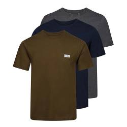 DKNY Men's Pack of 3 100% Cotton T-Shirt, Blue, L Hoch von DKNY