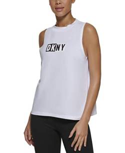 DKNY Sport Women's Two Tone Logo Tank, White, Medium von DKNY