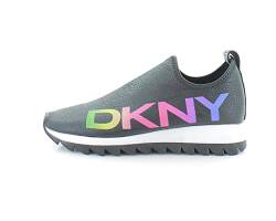 DKNY Women's Lightweight Slip on Fashion Sneaker, Black/Rainbow Azer, 6 von DKNY