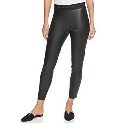 DKNY Women's Pu Pull On Leggings, Black, L von DKNY