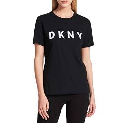 DKNY Women's Short Sleeve Logo T-shirt, Black, S von DKNY