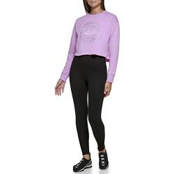 DKNY Women's Sport Metallic Medallion Logo Cropped Pullover Sweater, Tulle, Small von DKNY
