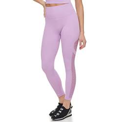 DKNY Women's Sport Rib Seamless High Waist Tight Leggings, Wild Violet, Large von DKNY