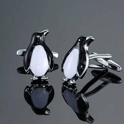 DLKSH 1 Paar Manschettenknöpfe aus Kupfermaterialien, lustiges Kleintier-Design, Manschettenknöpfe Pinguin von DLKSH