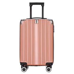 DLLSZS Koffer Aluminiumrahmen-Koffer, Damen-Trolley, Boarding-Koffer, Licht-Sound-Lenkrad, Passwort, Zollschloss-Koffer Suitcase (Color : Pink, Size : A) von DLLSZS