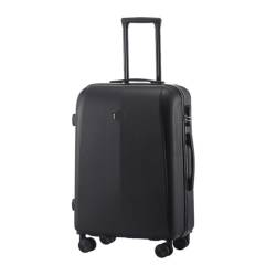 DLLSZS Koffer Kleiner Koffer, Lederkoffer, Trolley-Koffer, Gut Aussehender Neuer Reisekoffer, Pinghu-Passwortfeld Mit Reißverschluss Suitcase (Color : Black, Size : 24) von DLLSZS