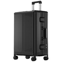 DLLSZS Koffer Koffer Aus Aluminium-Magnesium-Legierung, Boarding-Koffer, Trolley-Koffer Aus Aluminiumlegierung, Business-Koffer Suitcase (Color : Black, Size : 24) von DLLSZS