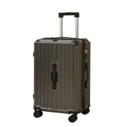 DLLSZS Koffer Koffer Passwort Box Koffer Herren Und Damen Ins Trend Trolley Case Herren Universal Wheel Zipper Case Suitcase (Color : Gray, Size : 28) von DLLSZS