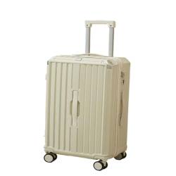 DLLSZS Koffer Koffer Passwort Box Koffer Herren Und Damen Ins Trend Trolley Case Herren Universal Wheel Zipper Case Suitcase (Color : White, Size : 20) von DLLSZS