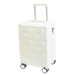 DLLSZS Koffer Koffer for Männer und Frauen, 20-Zoll-Boarding-Code-Lederbox, multifunktionaler und robuster Koffer Suitcase (Color : White, Size : A) von DLLSZS