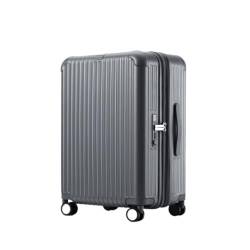 Koffer Gepäck, erweiterbarer Koffer, Trolley-Koffer for Herren und Damen, Boarding-Koffer, Lederkoffer Suitcase (Color : Gray, Size : 24) von DLLSZS