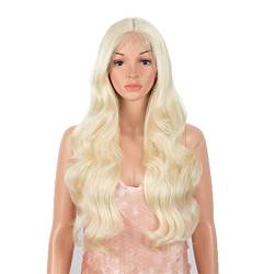 DLSEAN Synthetic Lace Front Wig Body Wave with Baby Hair Wigs Ombre Blonde Color High Temperature Hair for Black Women Cosplay,D,32 inch von DLSEAN