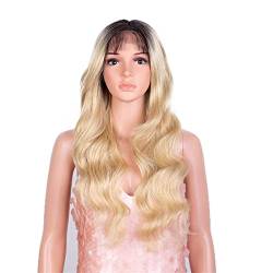 Synthetic Lace Front Wig Body Wave with Baby Hair Wigs Ombre Blonde Color High Temperature Hair for Black Women Cosplay,H,26 inch von DLSEAN