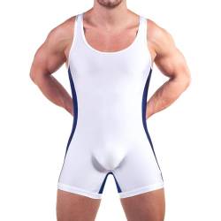 DLSMDOUS Herren Wrestling Unterhemden Ärmellose Sportunterstützer Wrestling Uniform Sport Bodysuit Jumpsuits Zum Spaß 4309 Weiß S von DLSMDOUS