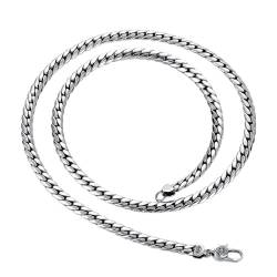 DLUCCA Herren halskette Herrenhalsketten S925 Sterling Silber Schmuck Halskette 5mm Schlangenknochenkette Glatte Oberfläche (Size : 50CM) von DLUCCA