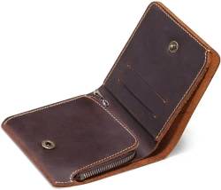 DLUXCA 1 stücke Herren Business Handgemachte männer Brieftasche Kurze Retro Brieftasche Zipper Geldbörse Tasche von DLUXCA