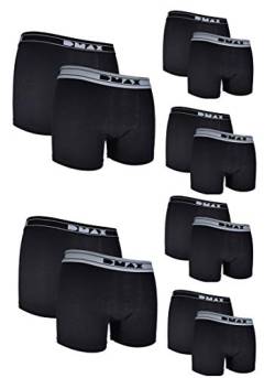 DMAX 2|4|6|12 STK. Herren Boxershorts, wahlweise in Schwarz oder Weiß in Größen von M-XXL (XL, 12 Hosen Schwarz) von DMAX