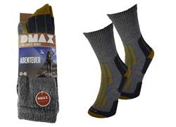 DMAX 4|6|12 Paar Abenteuer Herren Socken für echte Kerle, wahlweise in Schwarz, Anthrazit, Grau, Camouflage und drei Größen 39-42/43-46/47-50 (39-42, 12 Paar Grau) von DMAX