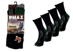 DMAX 4|6|12 Paar Abenteuer Herren Socken für echte Kerle, wahlweise in Schwarz, Anthrazit, Grau, Camouflage und drei Größen 39-42/43-46/47-50 (39-42, 12 Paar Schwarz) von DMAX