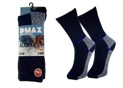 DMAX Alaska Thermosocken für echte Kerle - 4|6|12 Paar - wahlweise in Schwarz, Anthrazit, Blau und drei Größen 39-42/43-46/47-50 (39-42, 12 Paar Blau) von DMAX