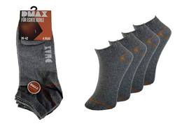 DMAX Sneakersocken für echte Kerle - 4|8|12|24 Paar - wahlweise in Schwarz, Hellgrau, Dunkelgrau,Blau, Braun und Weiß und drei Größen 39-42/43-46/47-50 (39-42, 24 Paar Hellgrau) von DMAX