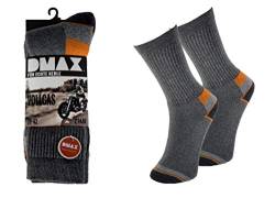 DMAX "Vollgas Herren Socken für echte Kerle, VollgasProfis und Biker - 4|6|12 Paar - wahlweise in Schwarz, Anthrazit, Weiß und drei Größen 39-42/43-46/47-50 (47-50, 4 Paar Anthrazit) von DMAX