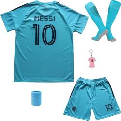 DMDMK Miami Messi #10 2023/2024 Heim Trikot Shorts und Socken Kinder und Jugend Größe (Grün, 30 (13-14 Jahre)) von DMDMK