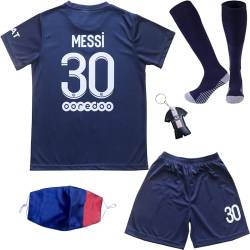 DMDMK Paris Messi #30 2022/2023 Heim Trikot Shorts und Socken Kinder und Jugend Größe (Navy, 26 (9-10 Jahre)) von DMDMK