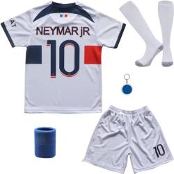 DMDMK Paris Neymar #10 2023/2024 Auswärts Trikot Shorts und Socken Kinder und Jugend Größe (Weiß, 26 (9-10 Jahre)) von DMDMK