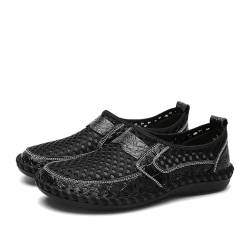 Men's Breathable Casual Mesh Loafers Slip On Walking Shoes Drving Moccasin Loafers for Men (Color : Black, Size : EU 44) von DMGYCK