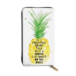 Be A Pineapple Damen-Clutch-Geldbörse aus Leder: 19 x 10 cm, bequem, leicht, wasserdicht, langlebig, schwarz, Einheitsgröße, Schwarz, Einheitsgröße von DMORJ